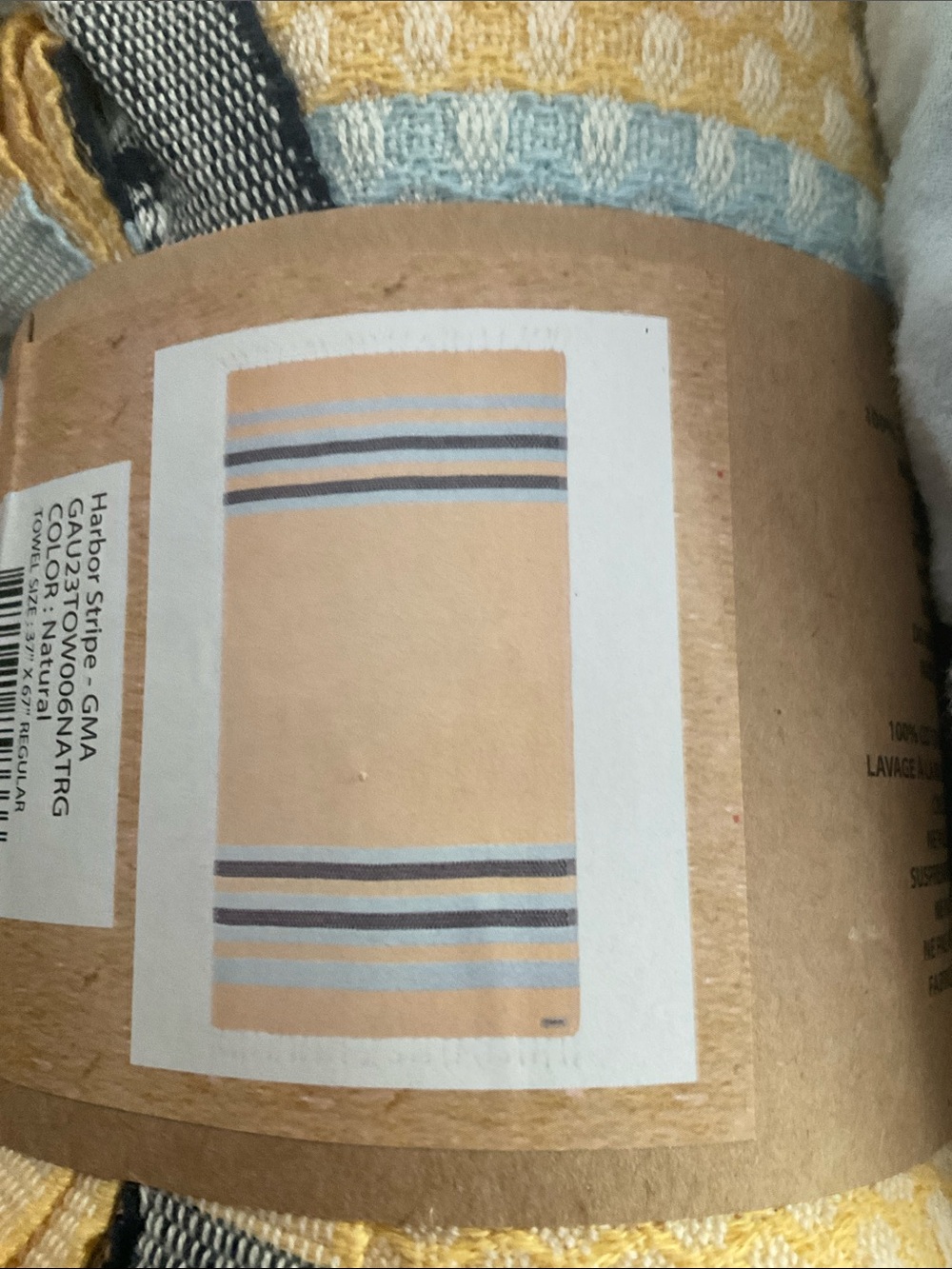 2 New Sand Cloud Beach Turkish Towels, Yellow & Light Blue Beach - Picture 5 of 6
